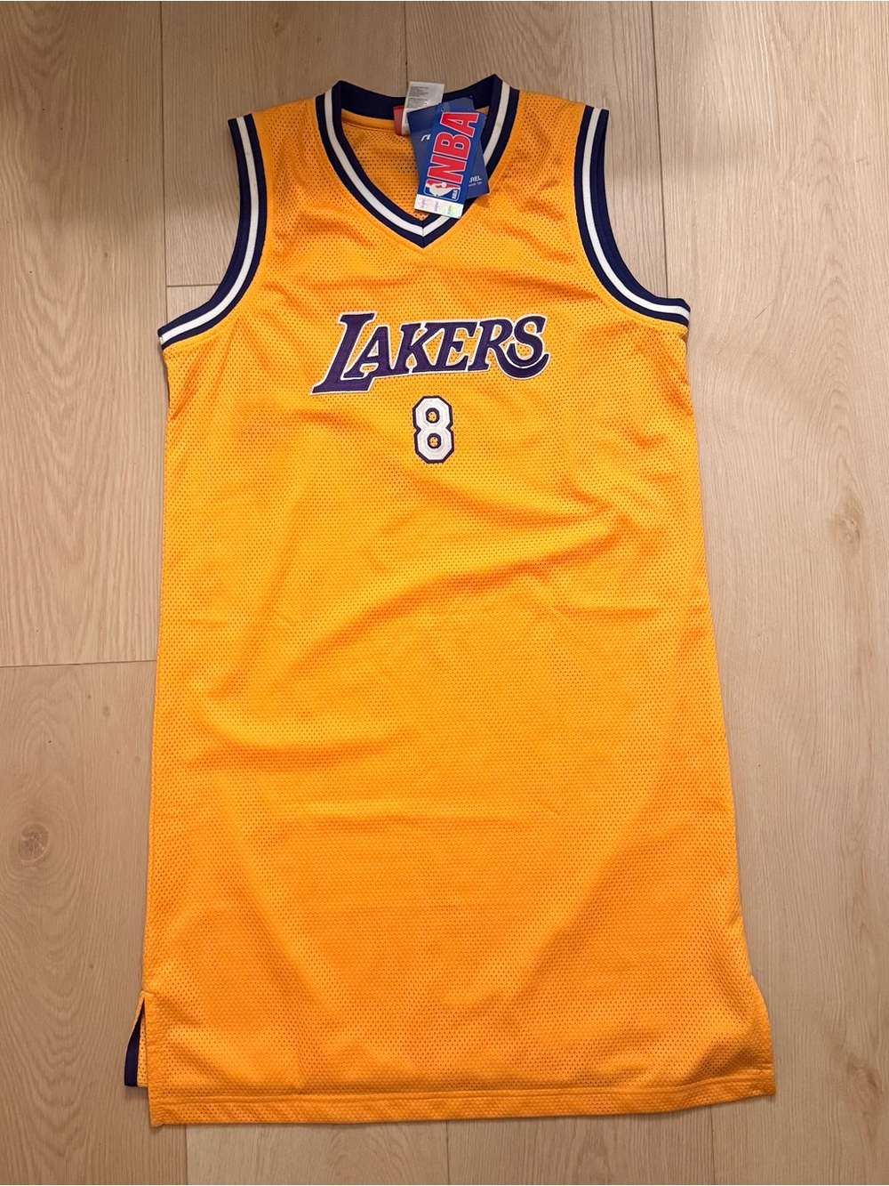 NWT Reebok Los Angeles Lakers Gold Jersey Dress Kobe Bryant #8